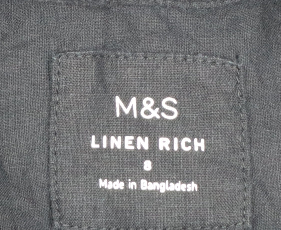 Marks and Spencer Women’s Black Linen Blend Button-Up Shirt Size 8
