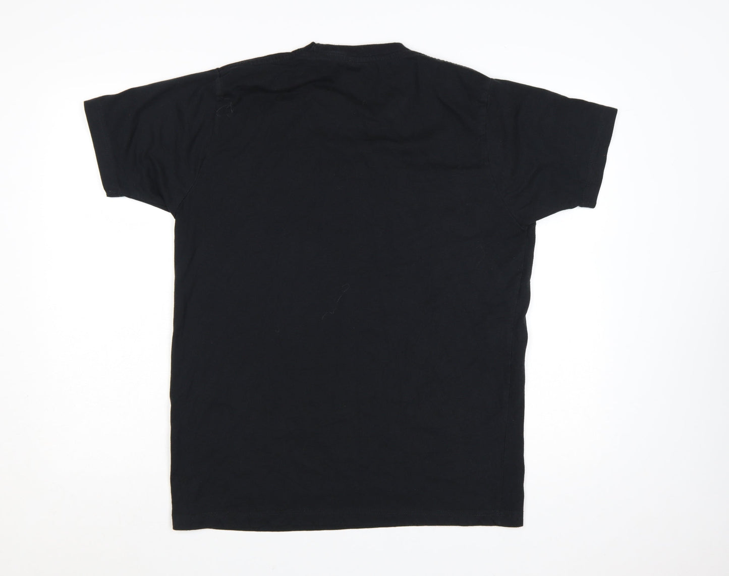 Trespass Men's Black Graphic T-Shirt L Polyester Cotton Crew Neck