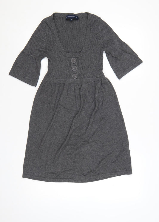 French Connection Women’s Grey Knit Fit & Flare Dress Size 10