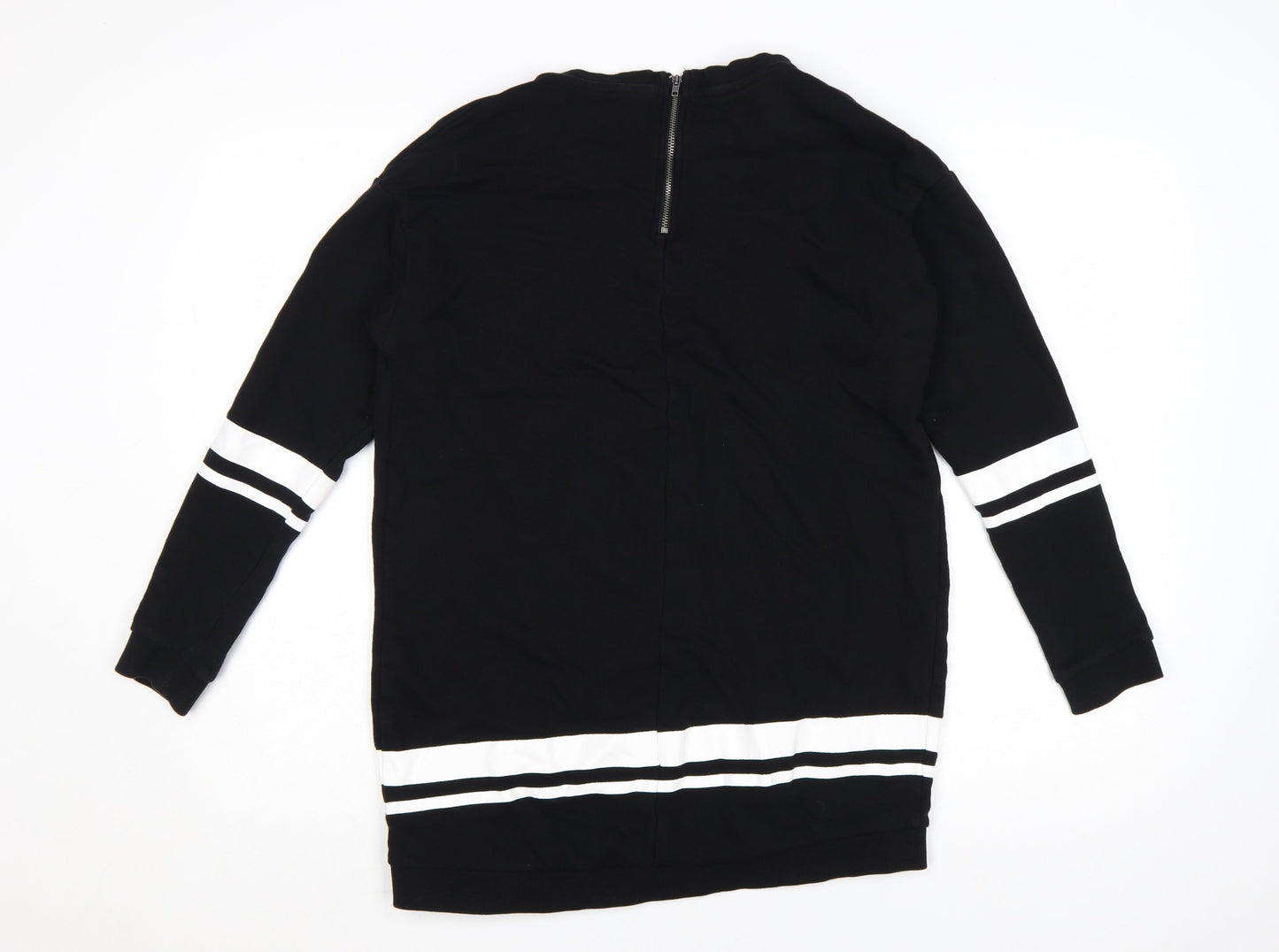 H&M Divided Womens Black White Long Sleeve Pullover Sweatshirt S