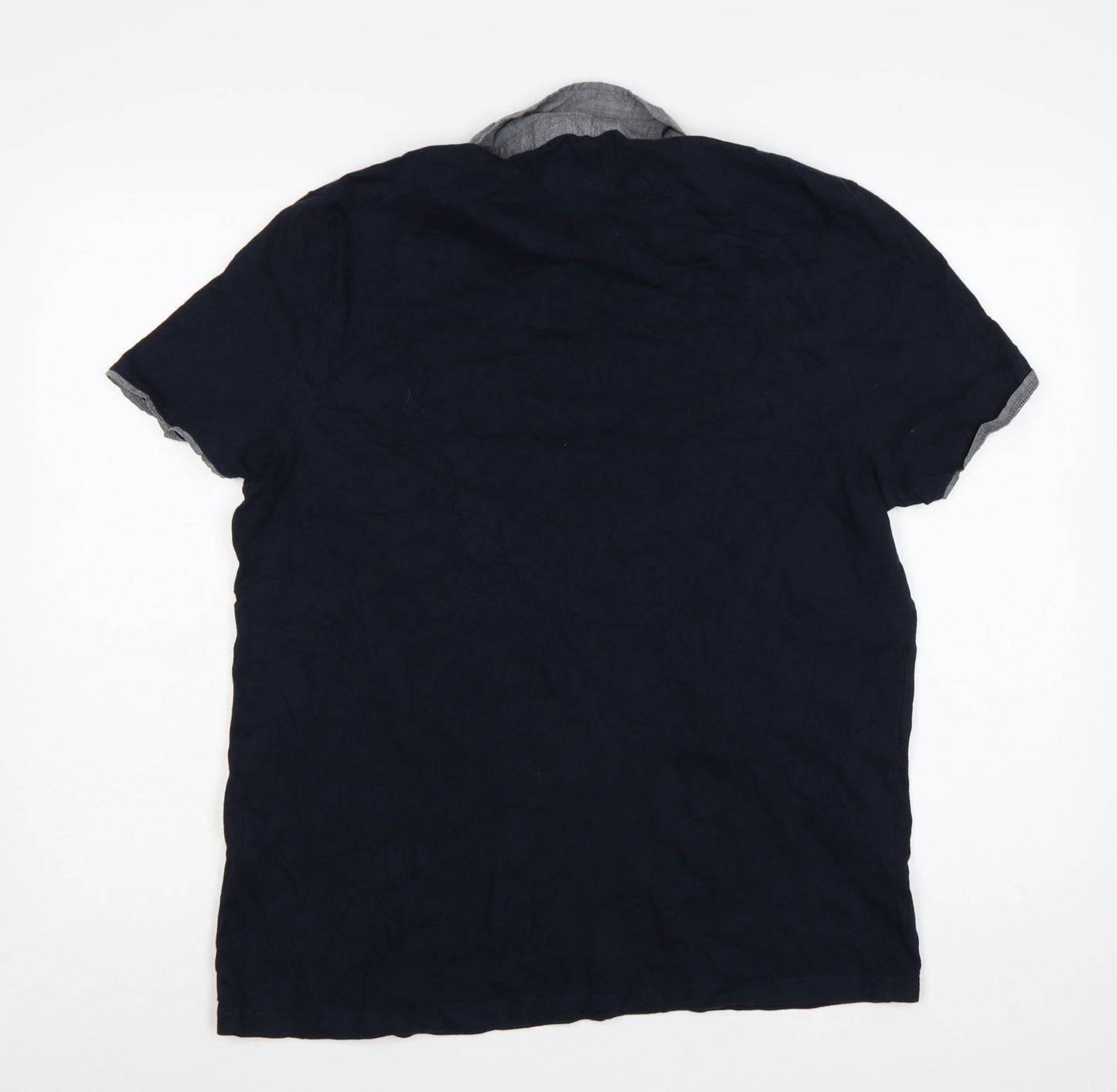 Burton Menswear London Men's Blue Cotton Polo Shirt Large