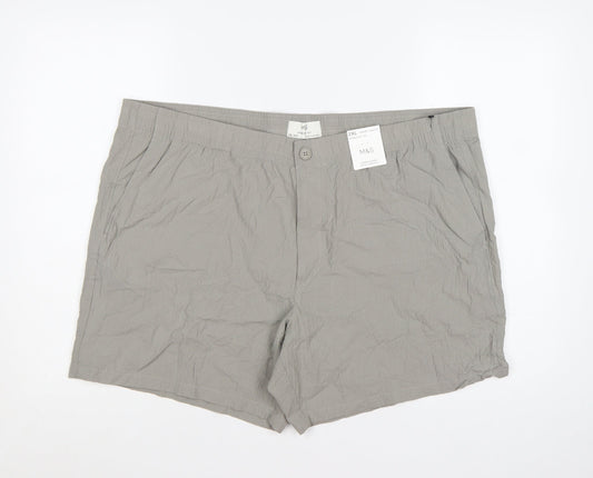 Marks and Spencer Men’s Grey Cotton Stretch Shorts 2XL Regular Fit