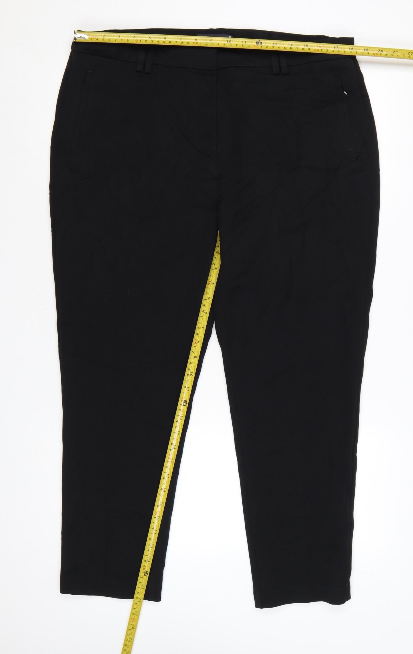 Marks and Spencer Women Black Size 18 Stretch Straight Trousers