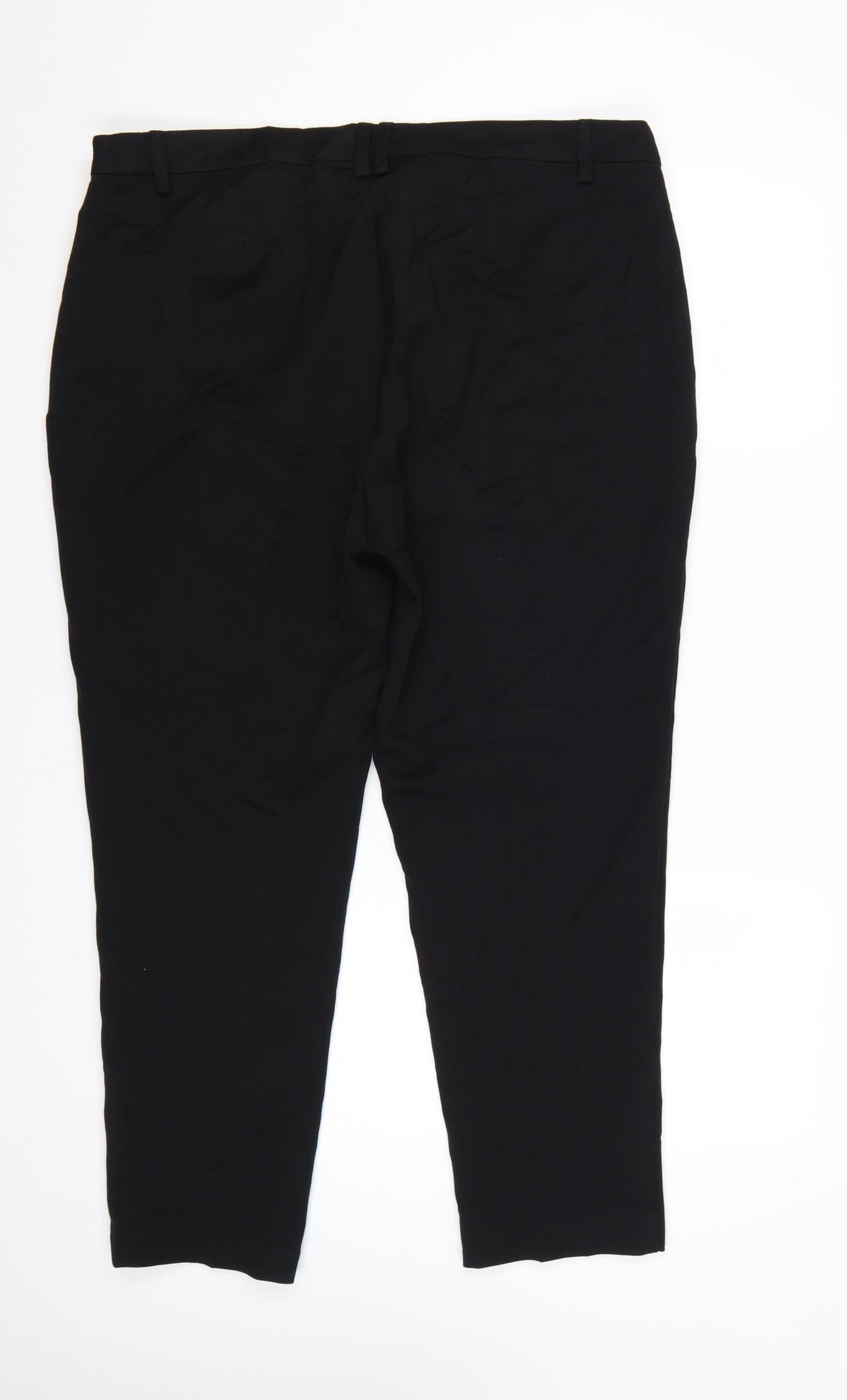 Marks and Spencer Women Black Size 18 Stretch Straight Trousers