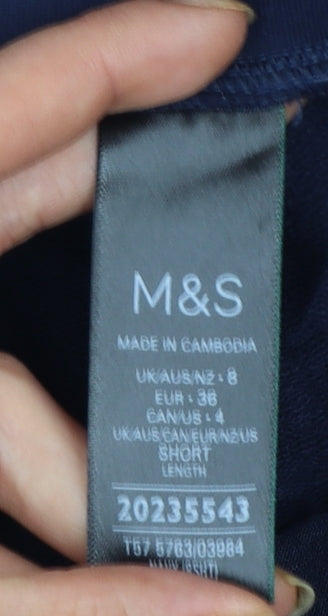 Marks and Spencer Women’s Blue Cotton Jogger Trousers Size 8