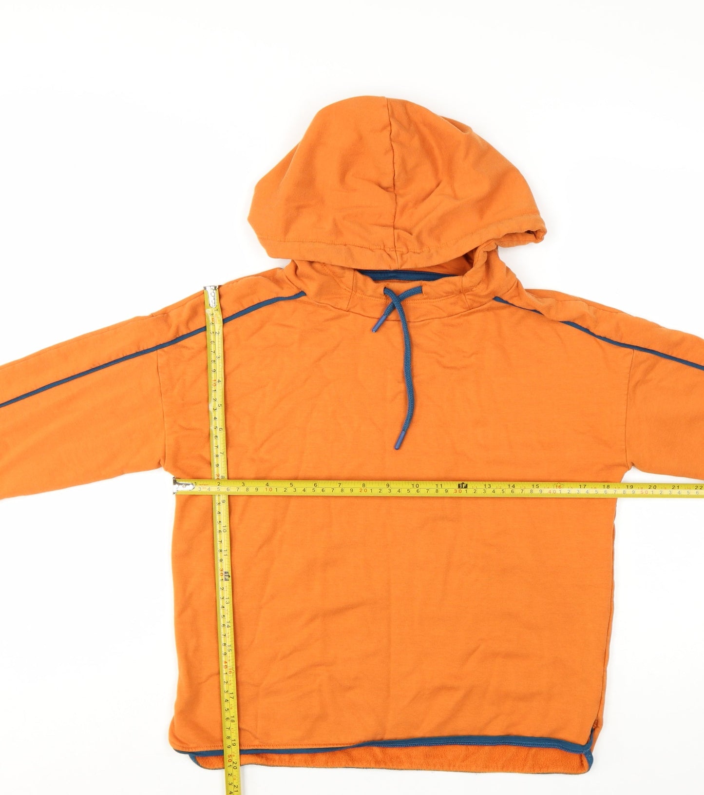 BAM Womens Orange Hooded Pullover Hoodie Size 10 Bamboo Blend