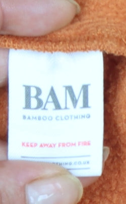 BAM Womens Orange Hooded Pullover Hoodie Size 10 Bamboo Blend