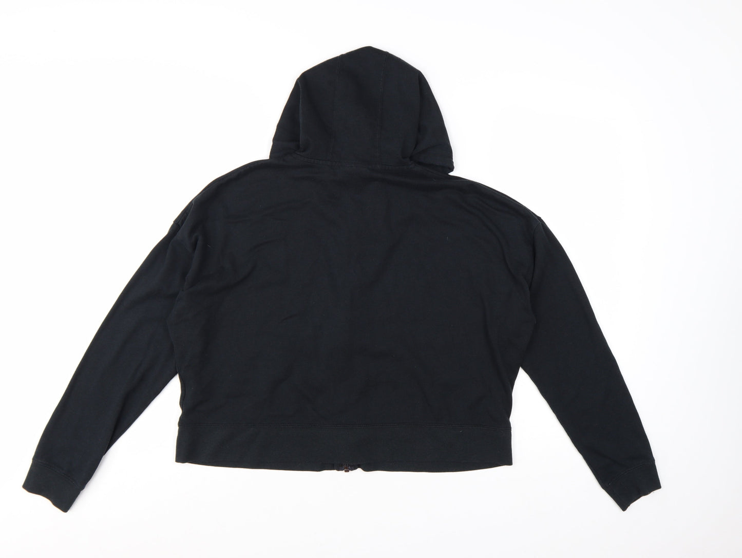 Nike Women Black Full Zip Hoodie M - Polyester Cotton Blend