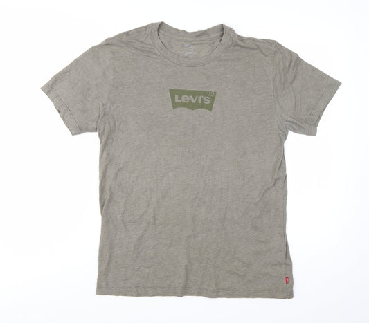 Levi's Men's Grey Logo Graphic Regular Fit Cotton T-Shirt Size M