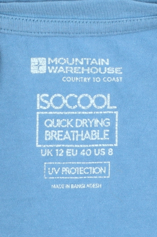 Mountain Warehouse Women Blue Size 12 Isocool Quick Dry T-Shirt