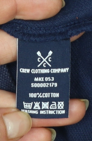 Crew Clothing Men’s Blue Geometric Cotton Polo Shirt Size M