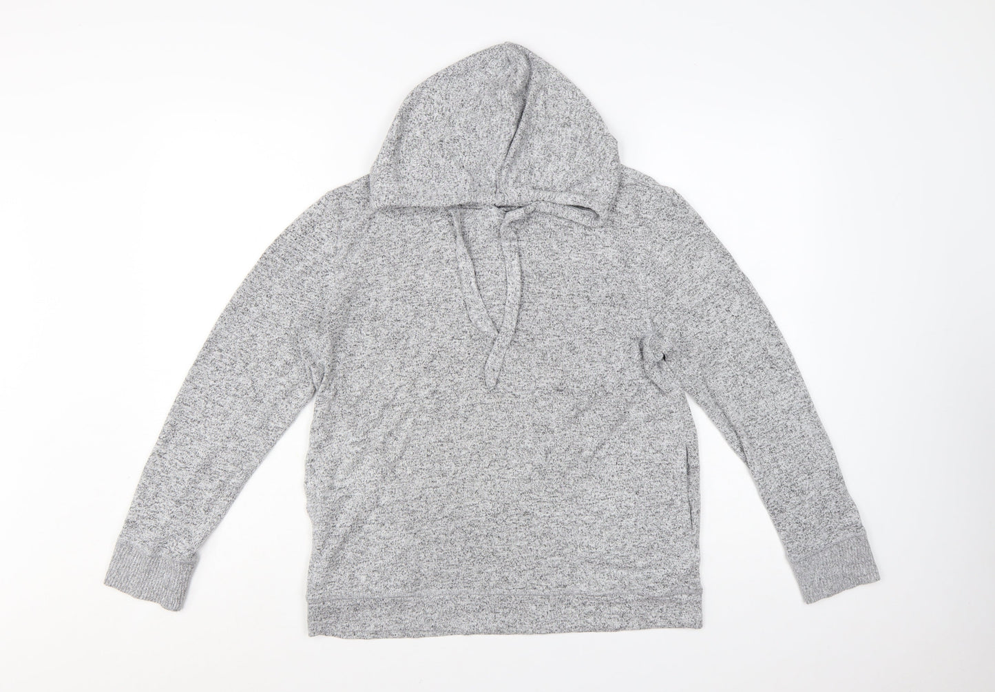 FatFace Women Grey Marl Viscose Blend Hooded Pullover UK 10