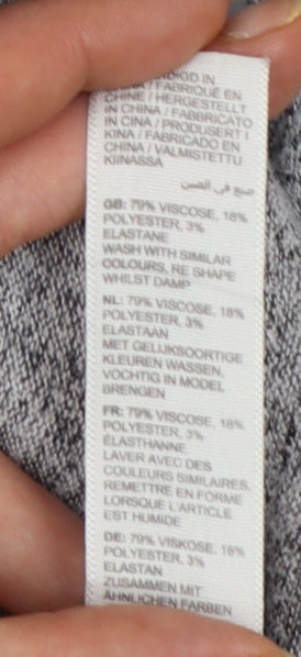 FatFace Women Grey Marl Viscose Blend Hooded Pullover UK 10