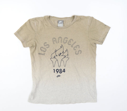 Nike Women's Beige Los Angeles 1984 Cotton T-Shirt Size S