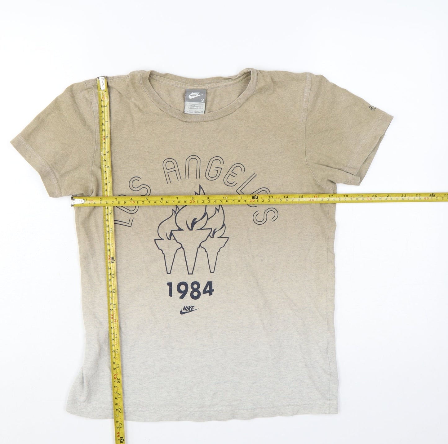 Nike Women's Beige Los Angeles 1984 Cotton T-Shirt Size S