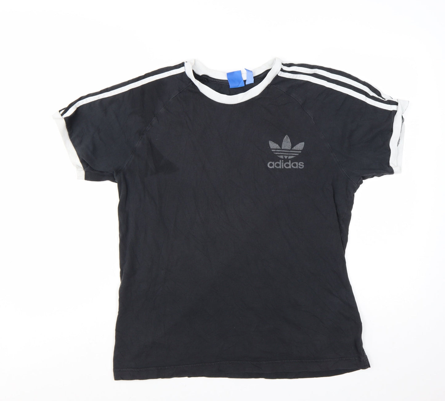 Adidas Men’s Black T-Shirt Size L Retro Sports Crew Neck
