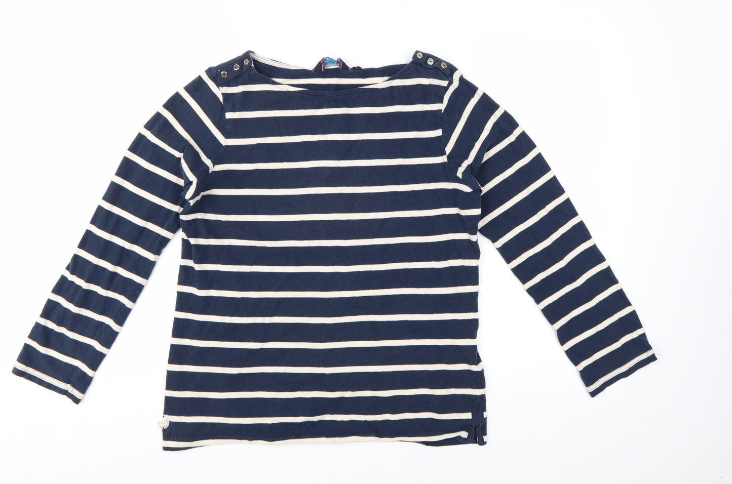 Regatta Women Blue Striped Long Sleeve Breton Cotton Top UK14