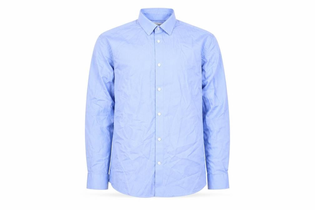 Marks & Spencer Men's Blue Cotton Long Sleeve Regular Fit Shirt M