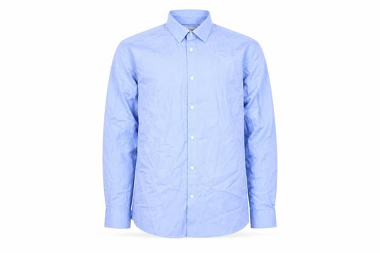 Marks & Spencer Men's Blue Cotton Long Sleeve Regular Fit Shirt M