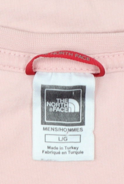 The North Face Men's Pink Graphic Logo Cotton T-Shirt Size L
