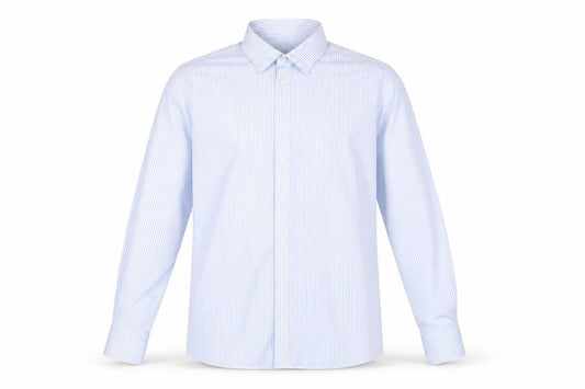 Marks & Spencer Men’s Blue Striped Slim Fit Long Sleeve Shirt Size 17