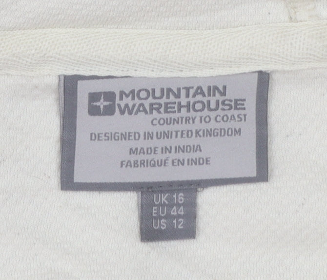 Mountain Warehouse Women Beige Full Zip Hoodie UK 16 Fleece Jacket