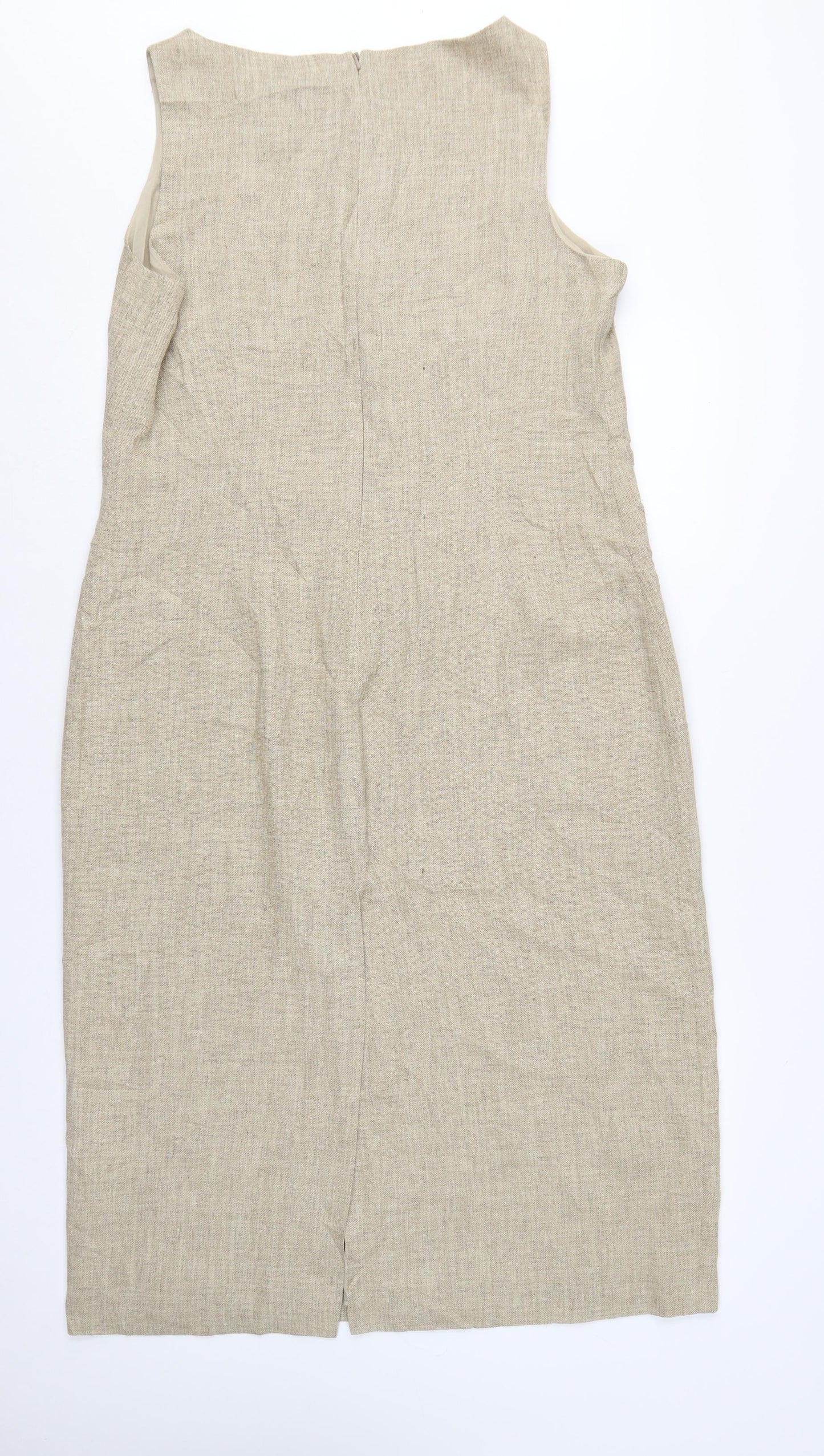 Marks and Spencer Women Beige Size 18 Sheath Knee Length Dress