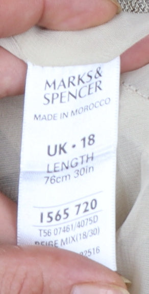 Marks and Spencer Women Beige Size 18 Sheath Knee Length Dress