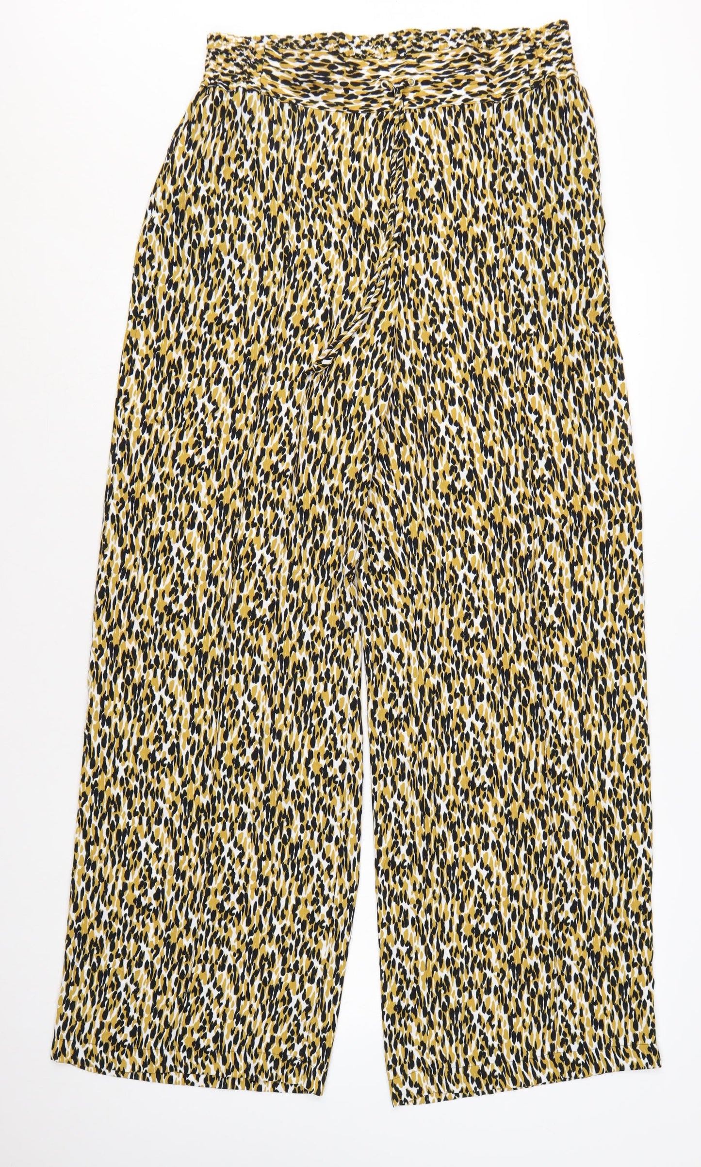 Marks and Spencer Women’s Multicoloured Animal Print Wide-Leg Trousers Size 14