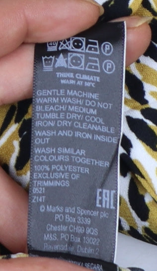 Marks and Spencer Women’s Multicoloured Animal Print Wide-Leg Trousers Size 14