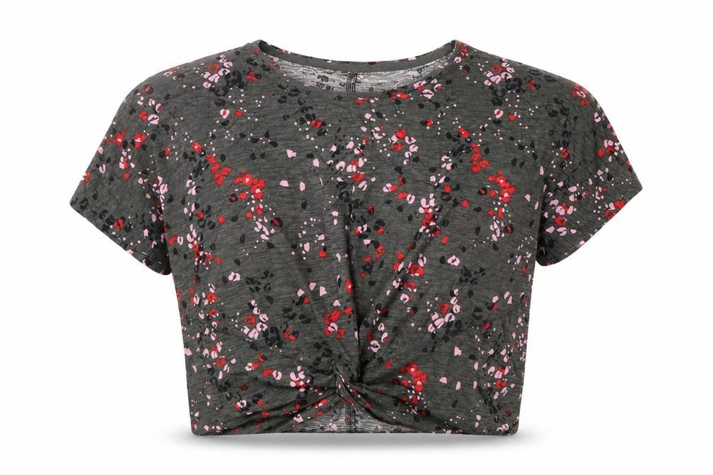 Marks & Spencer Women’s Multicoloured Cropped Floral T-Shirt Size 16