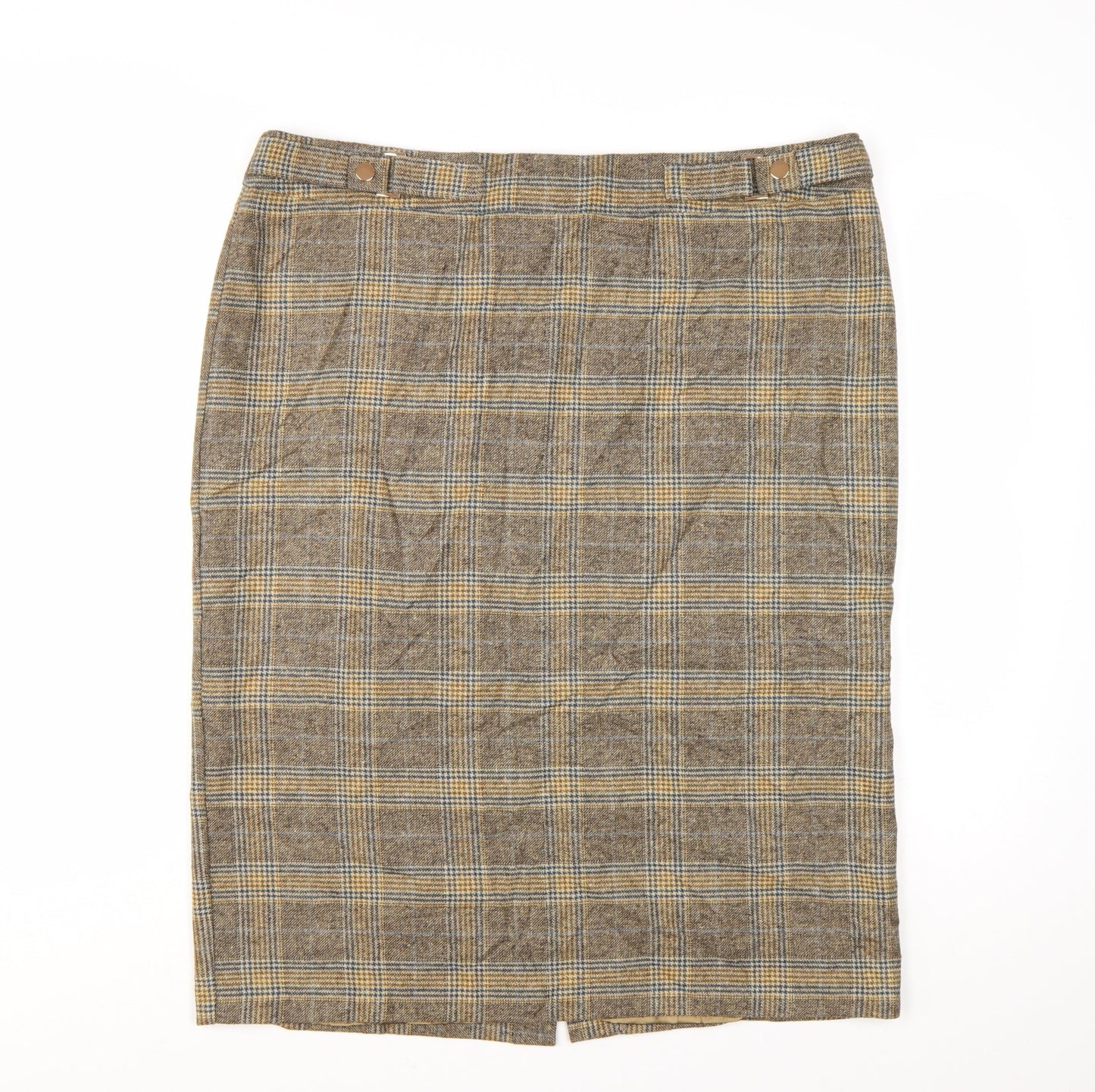 Tu Women’s Brown Check Tweed Pencil Skirt Size 18 Workwear
