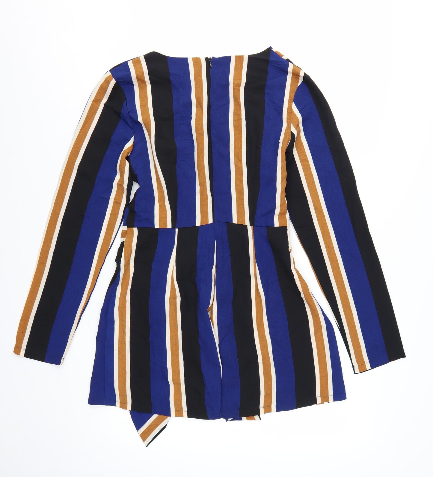 In The Style Women's Multicoloured Striped Long Sleeve Playsuit Size S