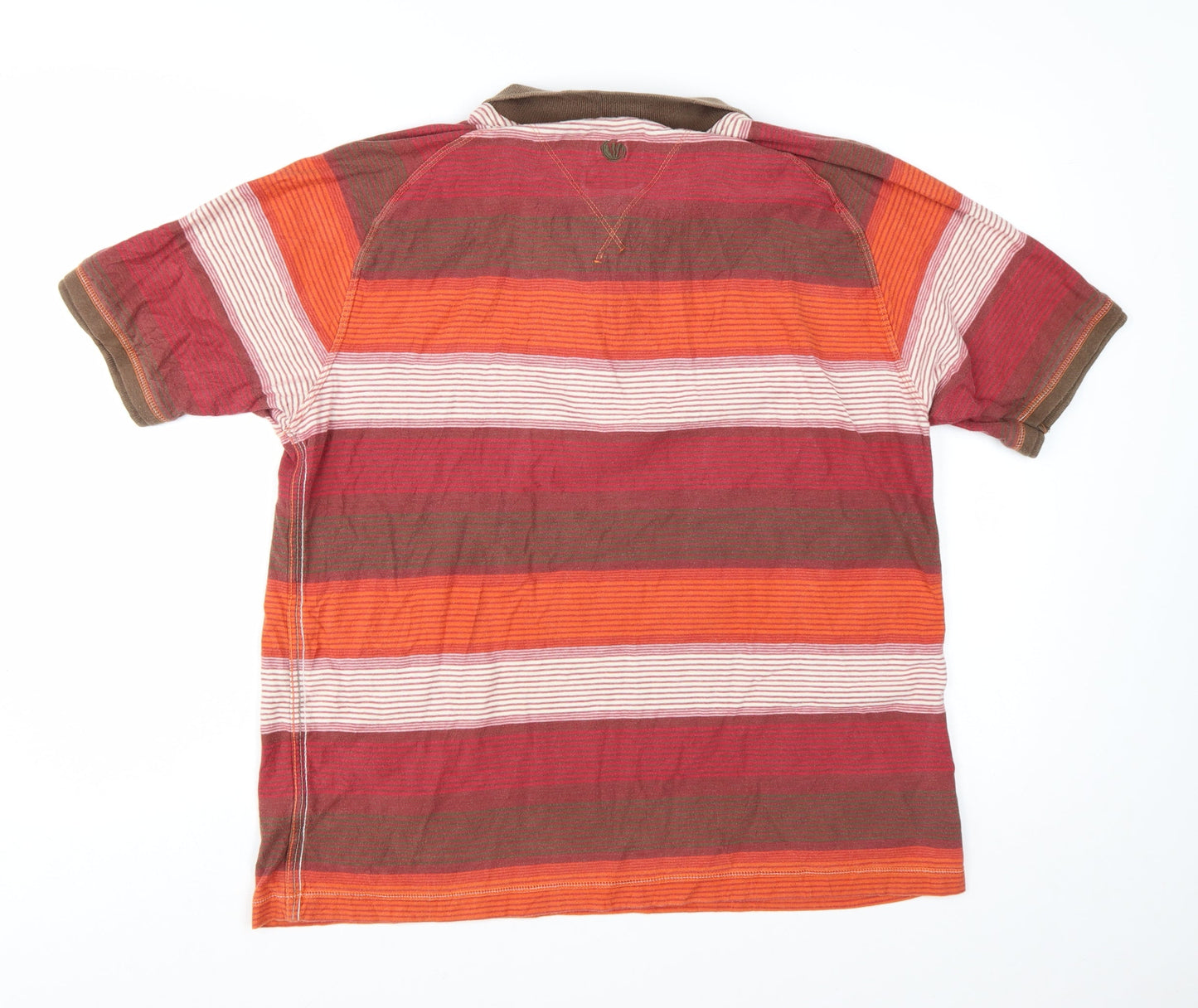 Fat Face Men's Red Striped Cotton Polo Shirt Size L