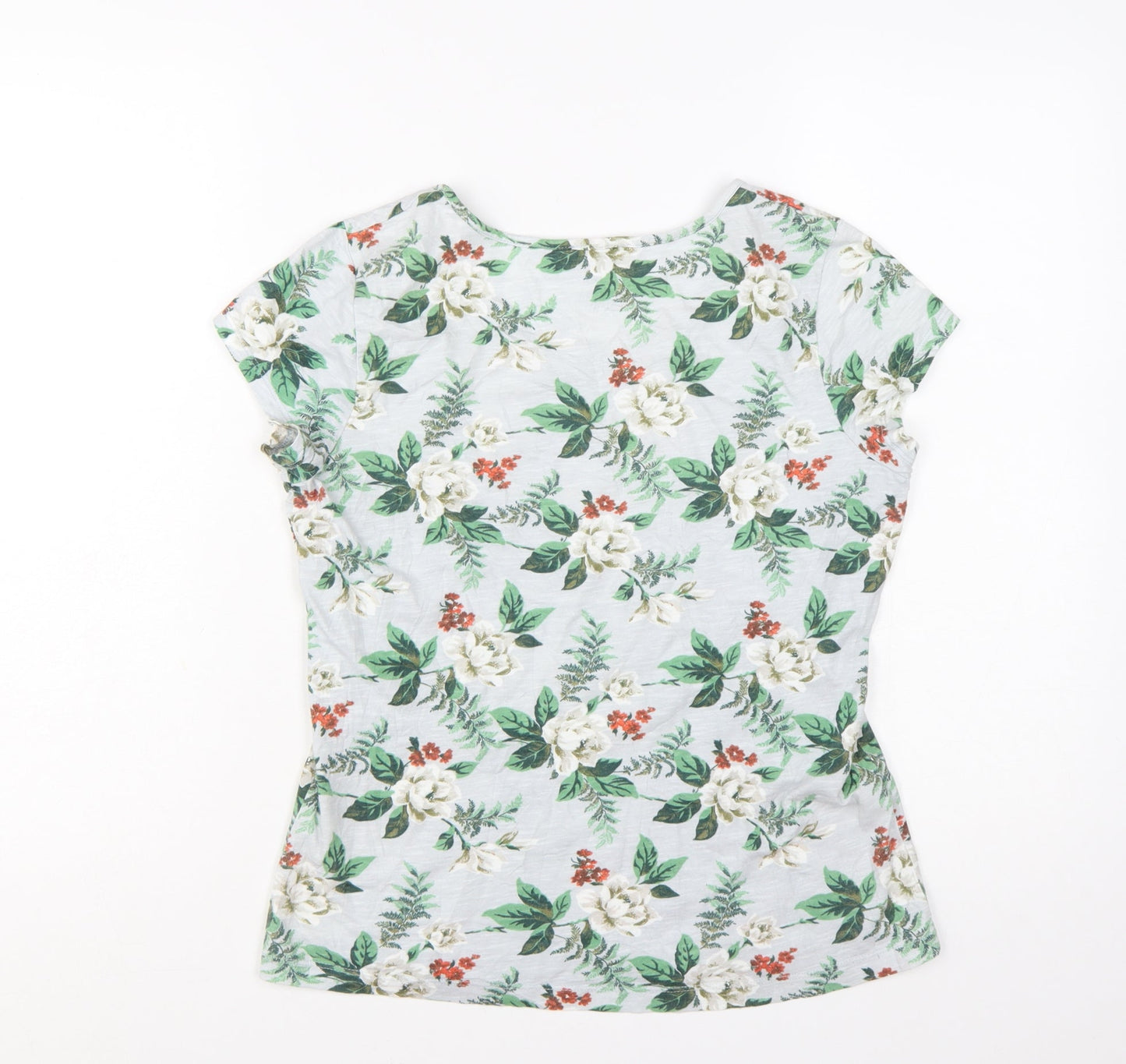 Laura Ashley Women’s White Floral Cotton T-Shirt UK 10