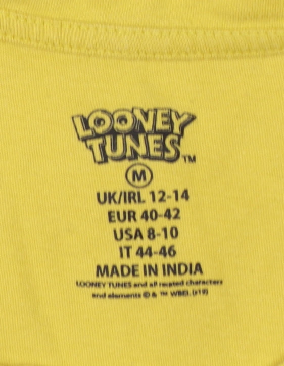 Primark Looney Tunes Women’s Yellow Cotton Bugs Bunny Long Sleeve Pyjama Top Size 12-14