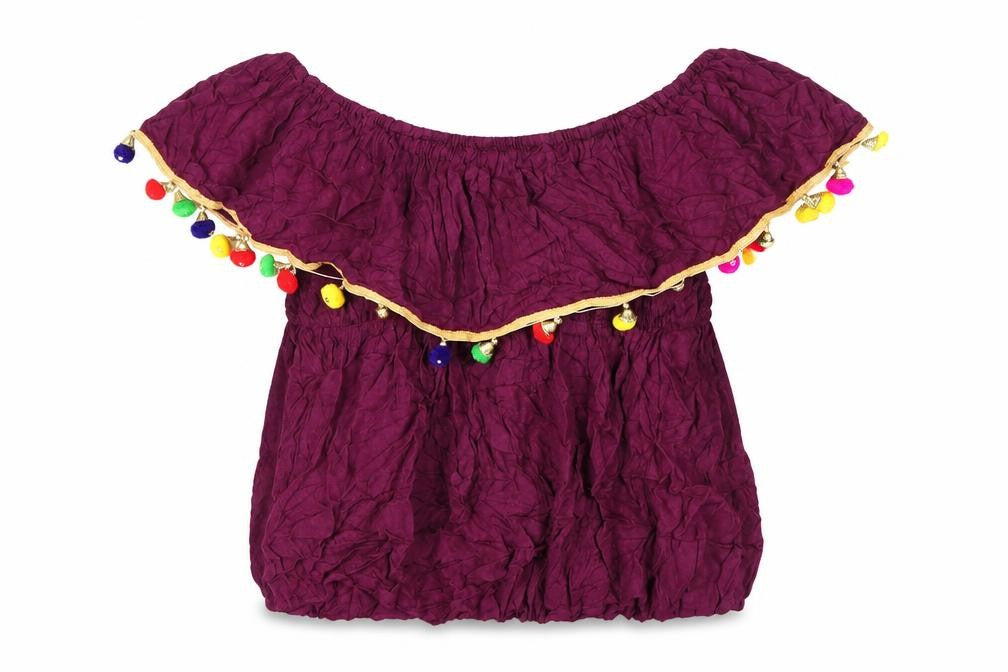 Boohoo Womens Purple Off Shoulder Peasant Blouse Size 10