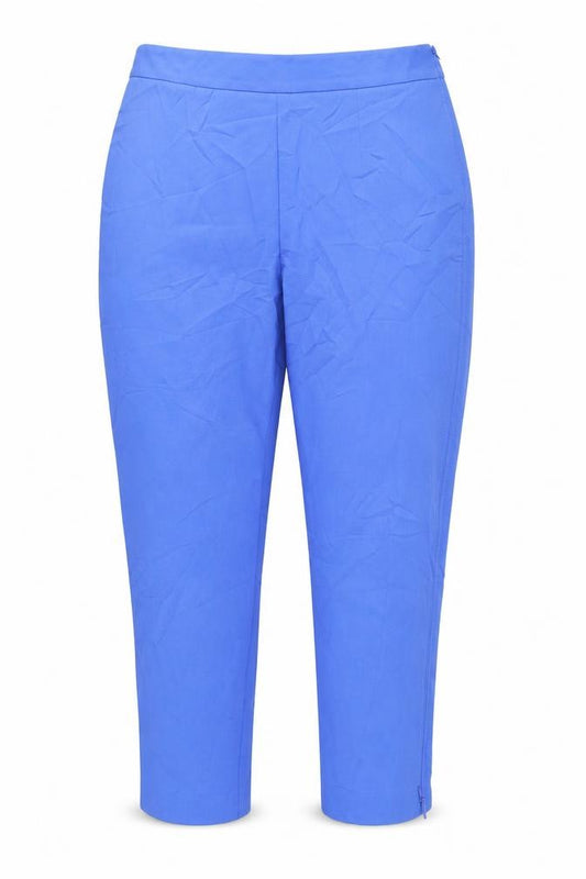 Marks and Spencer Women Blue Slim Ankle Trousers Size 16 Regular