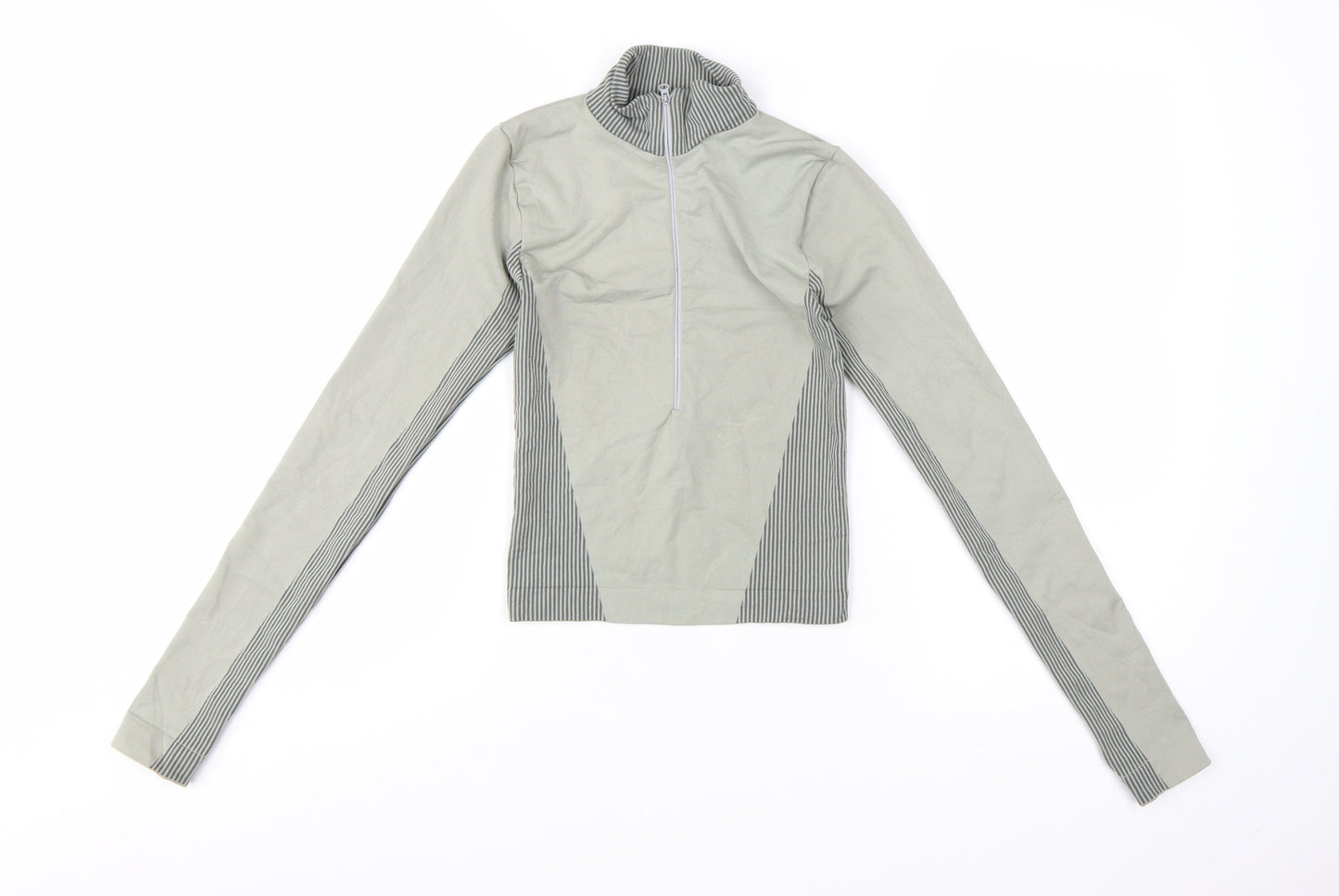 Urban Outfitters Women Grey High Neck Long Sleeve 1/4 Zip Active Top Size S