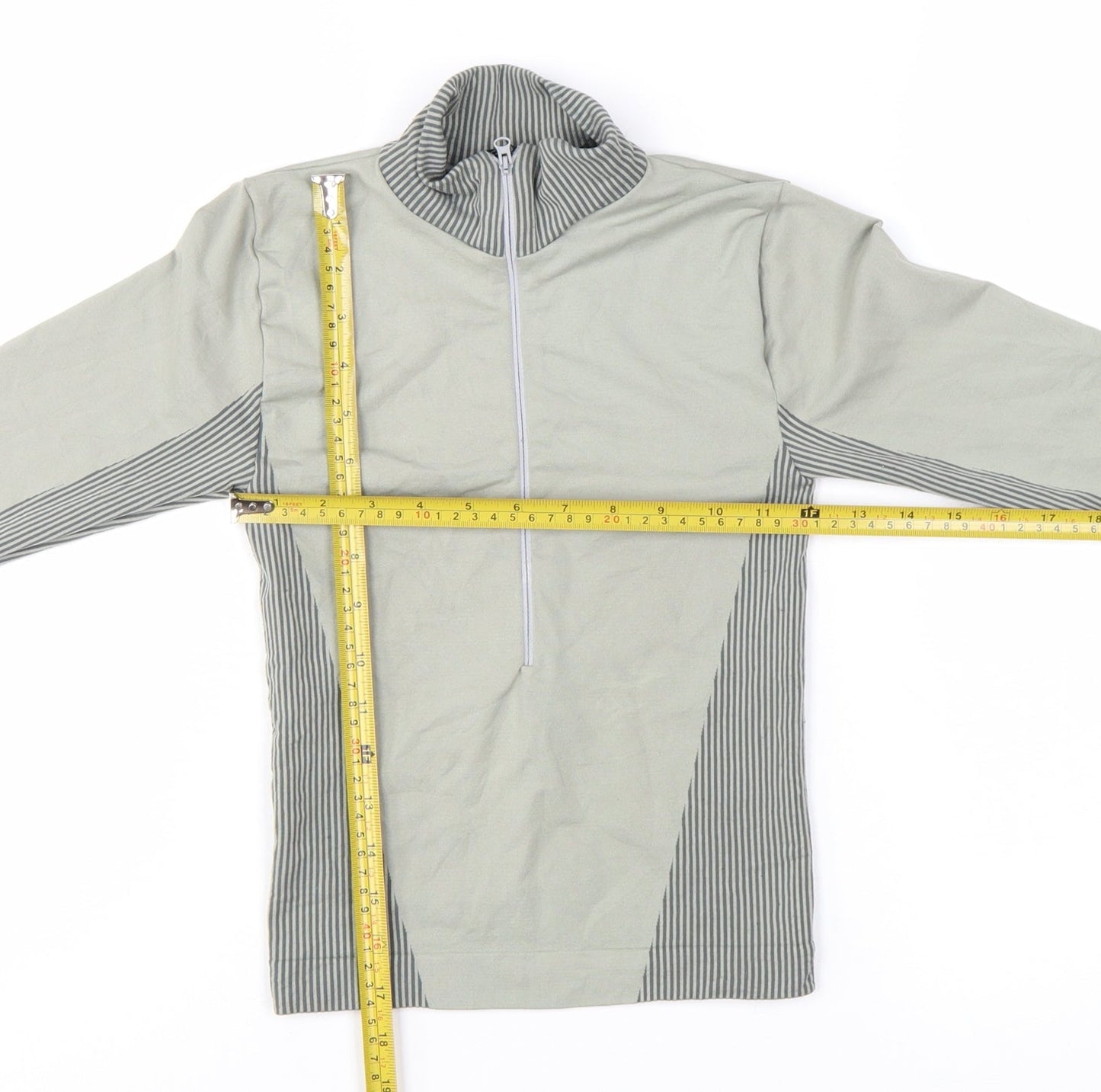 Urban Outfitters Women Grey High Neck Long Sleeve 1/4 Zip Active Top Size S