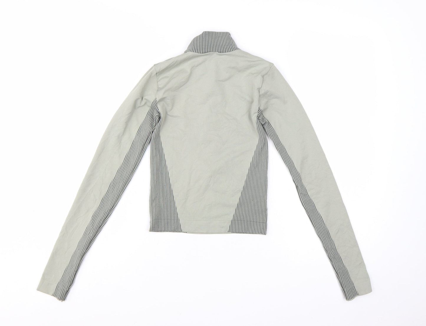Urban Outfitters Women Grey High Neck Long Sleeve 1/4 Zip Active Top Size S