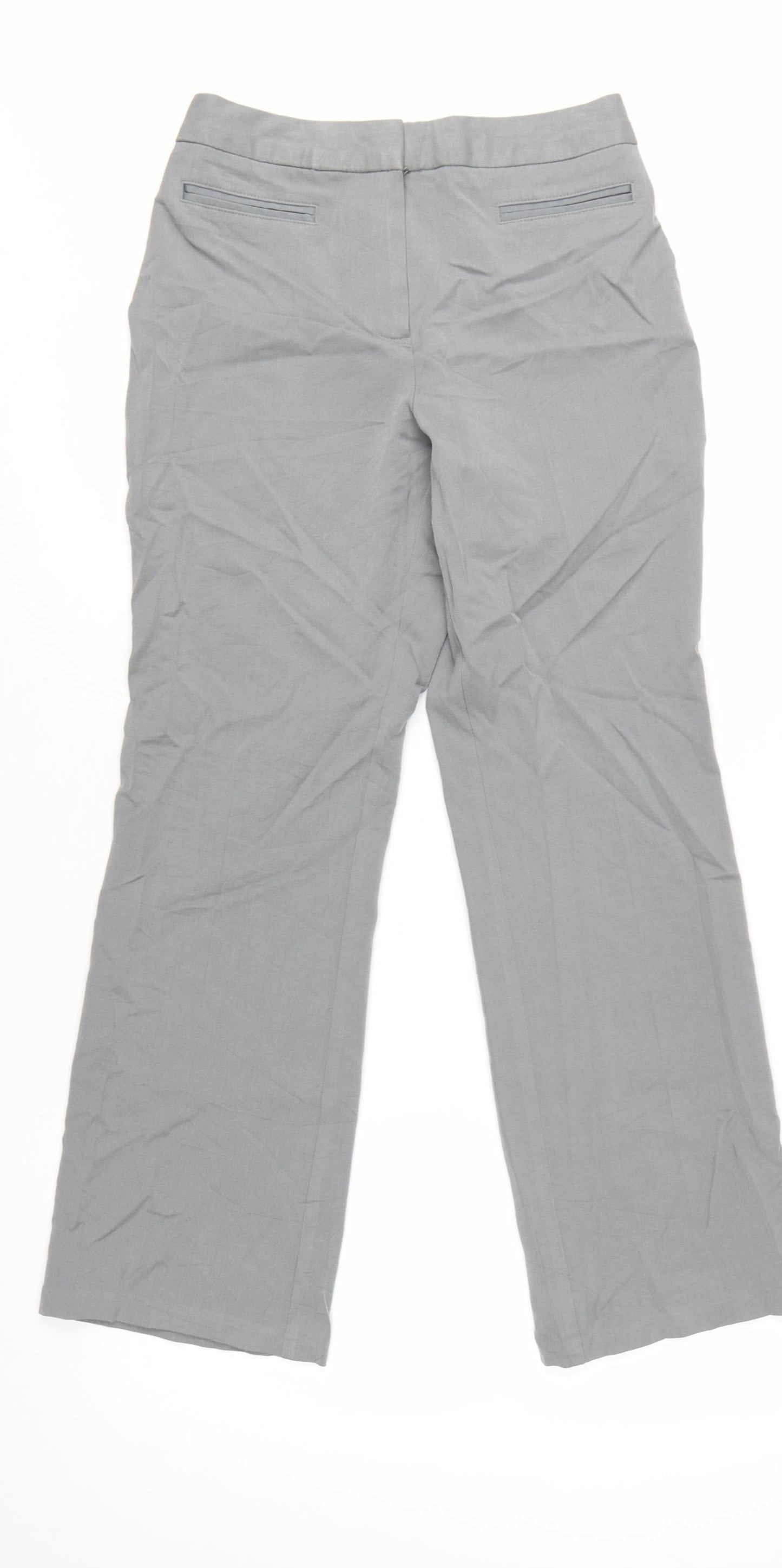 Marks and Spencer Women Grey Straight Leg Dress Pants Size 10 Regular