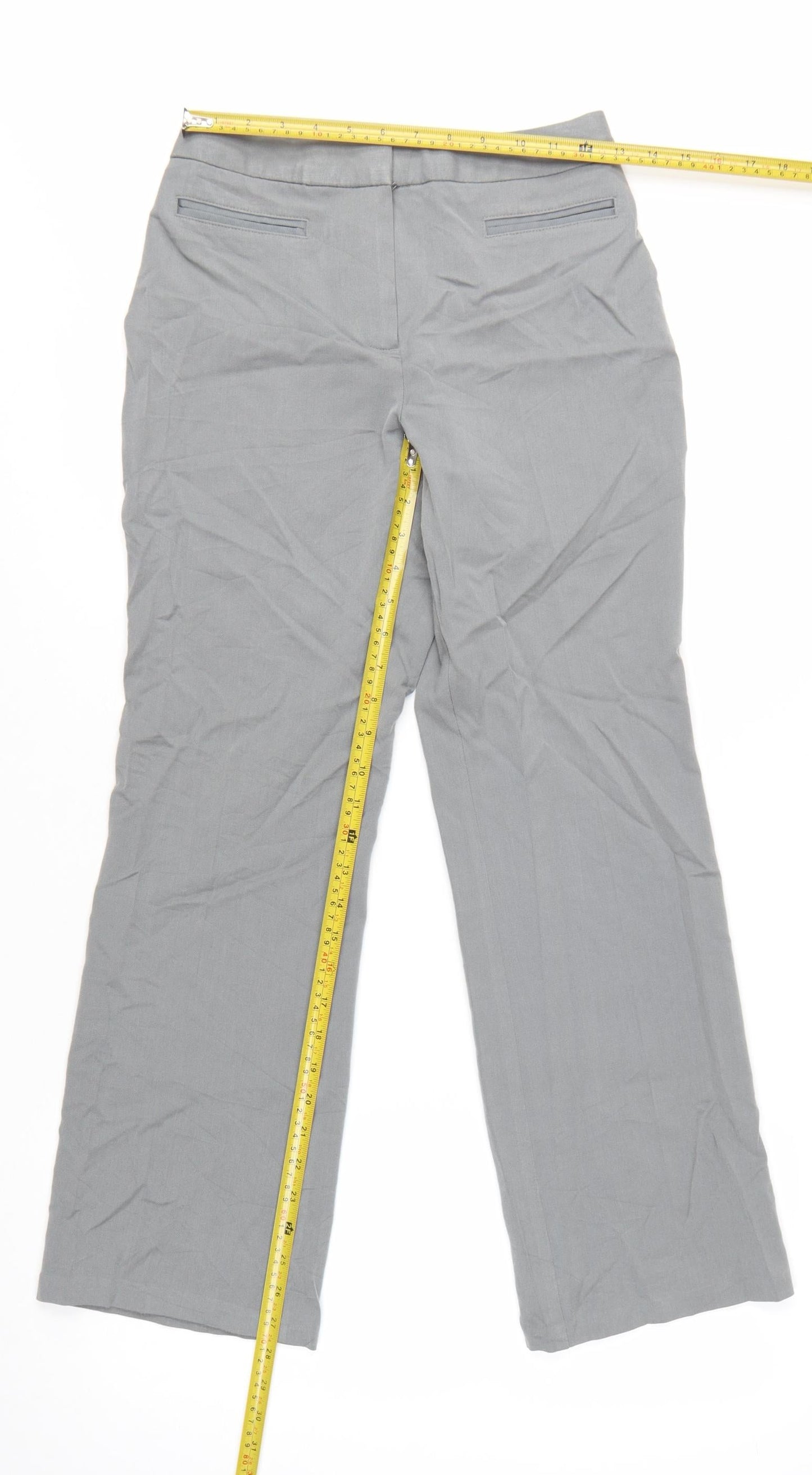 Marks and Spencer Women Grey Straight Leg Dress Pants Size 10 Regular