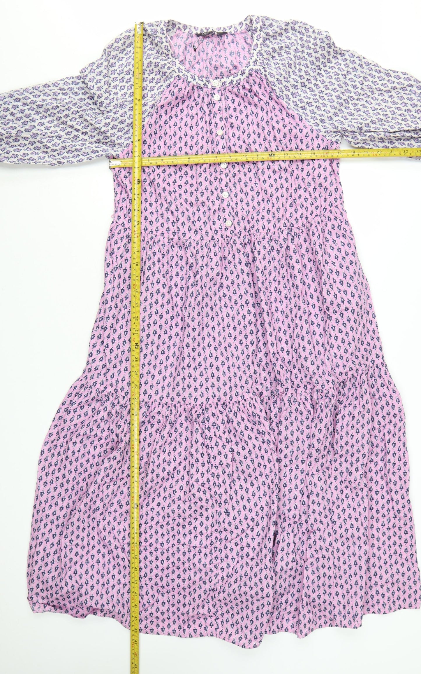 Marks and Spencer Women's Pink Floral Swing Dress Size 12