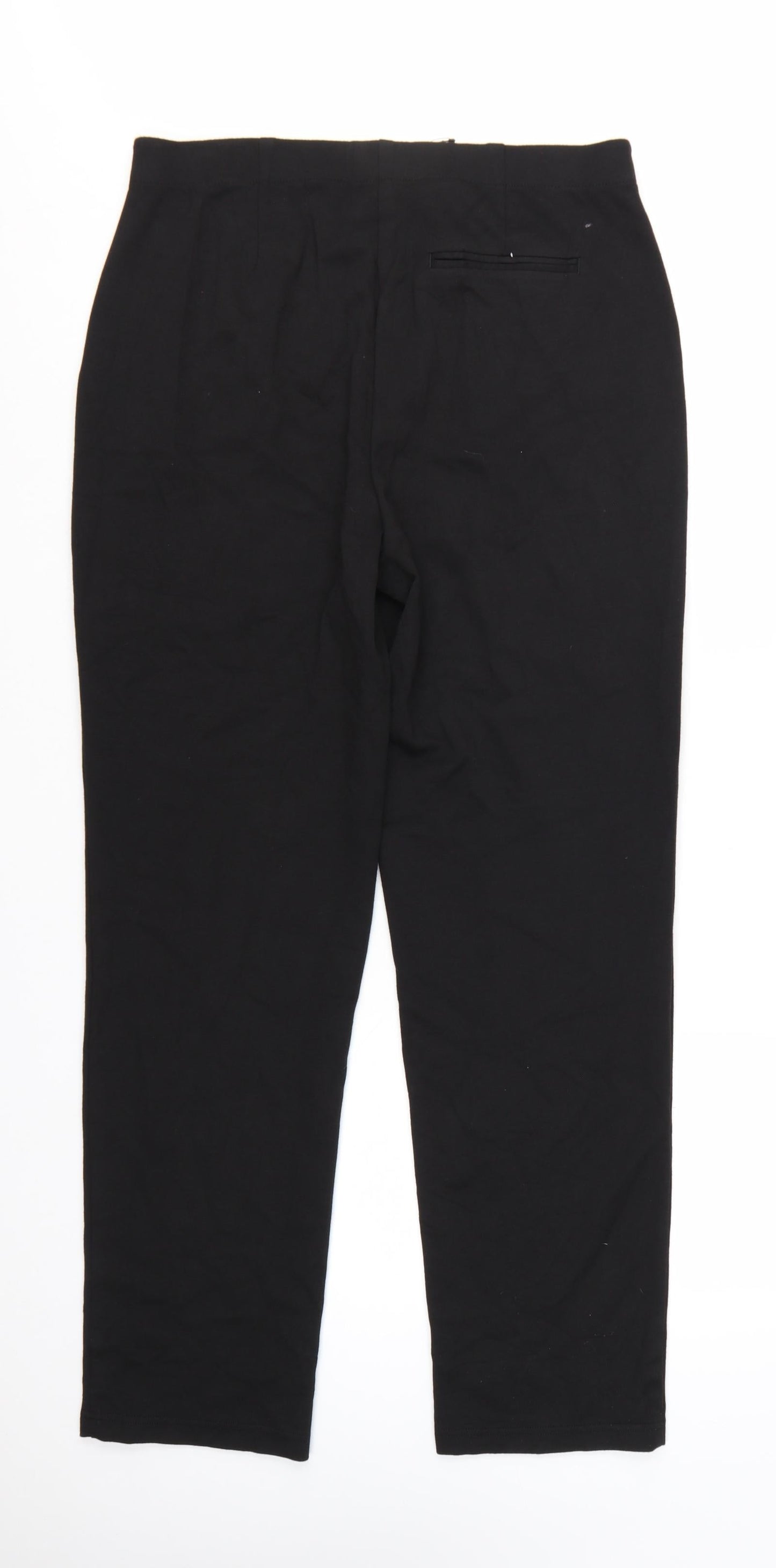 Marks and Spencer Womens Black Size 16 Straight Leg Stretch Trousers