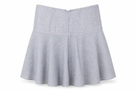 Marks & Spencer Womens Grey Striped Linen A-Line Skirt UK 16