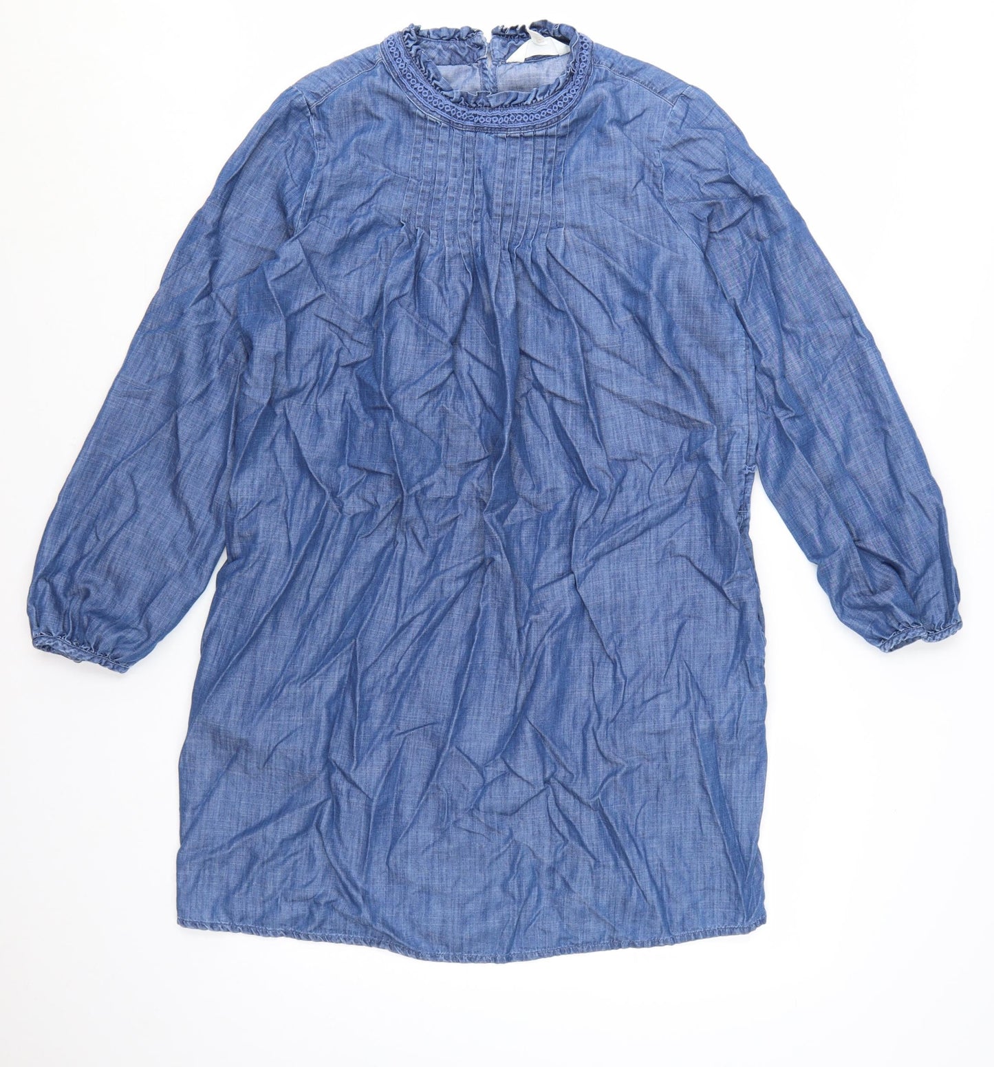 Marks and Spencer Womens Blue Chambray Shift Dress Size 12