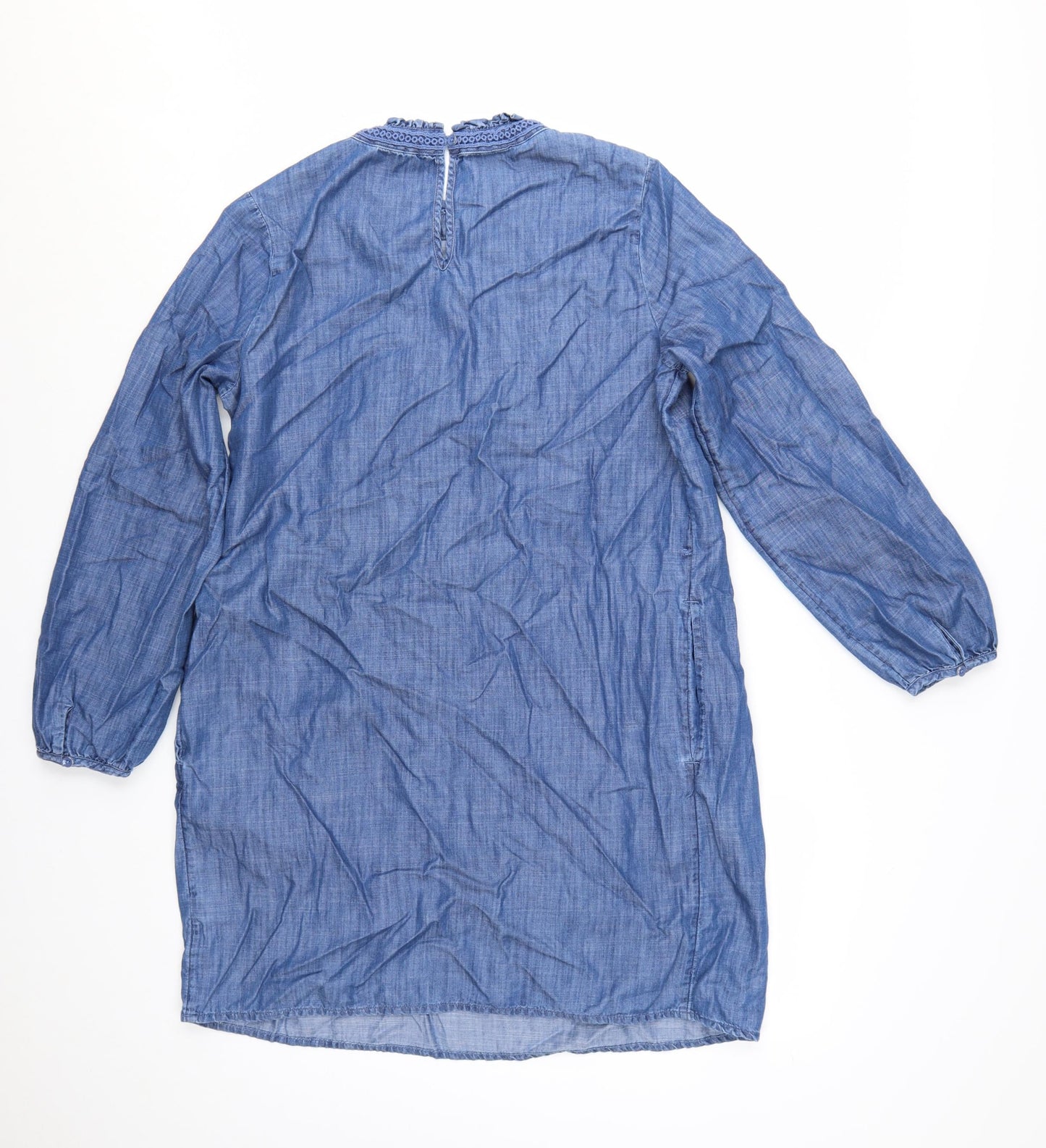 Marks and Spencer Womens Blue Chambray Shift Dress Size 12