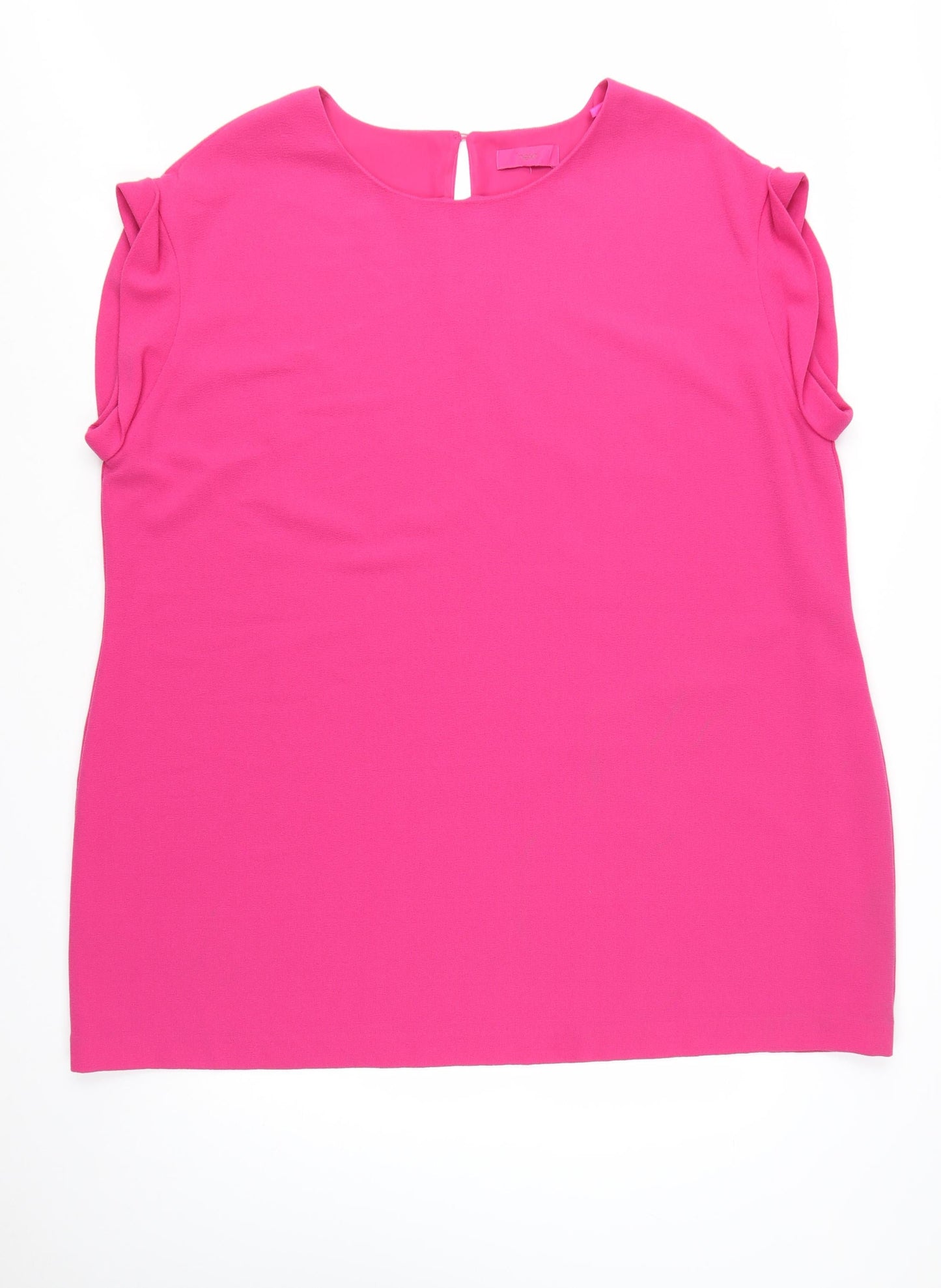 Next Women’s Pink Shift Dress Size 26 Plus Short Sleeve Crew Neck