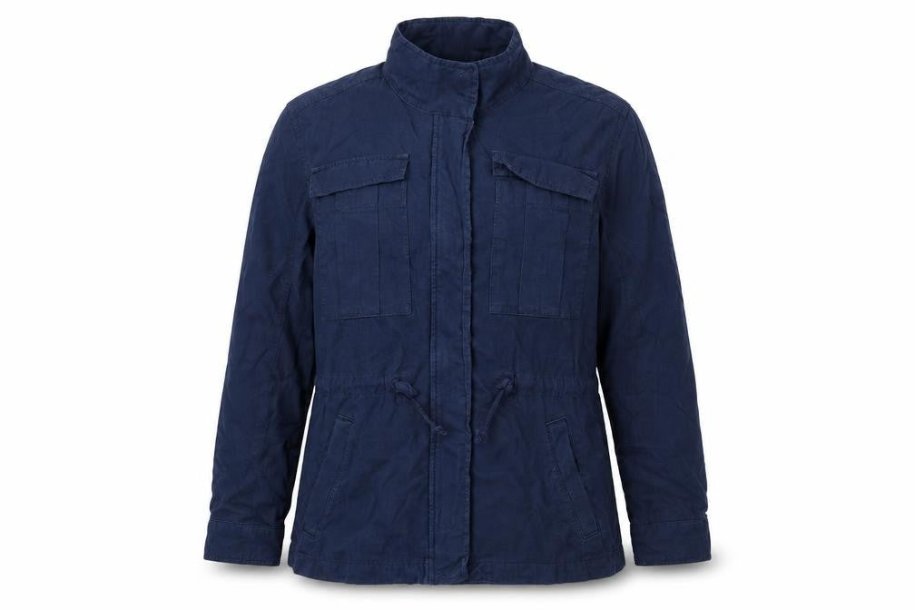 Marks & Spencer Women's Blue Military Jacket Size 14 Cotton Lyocell